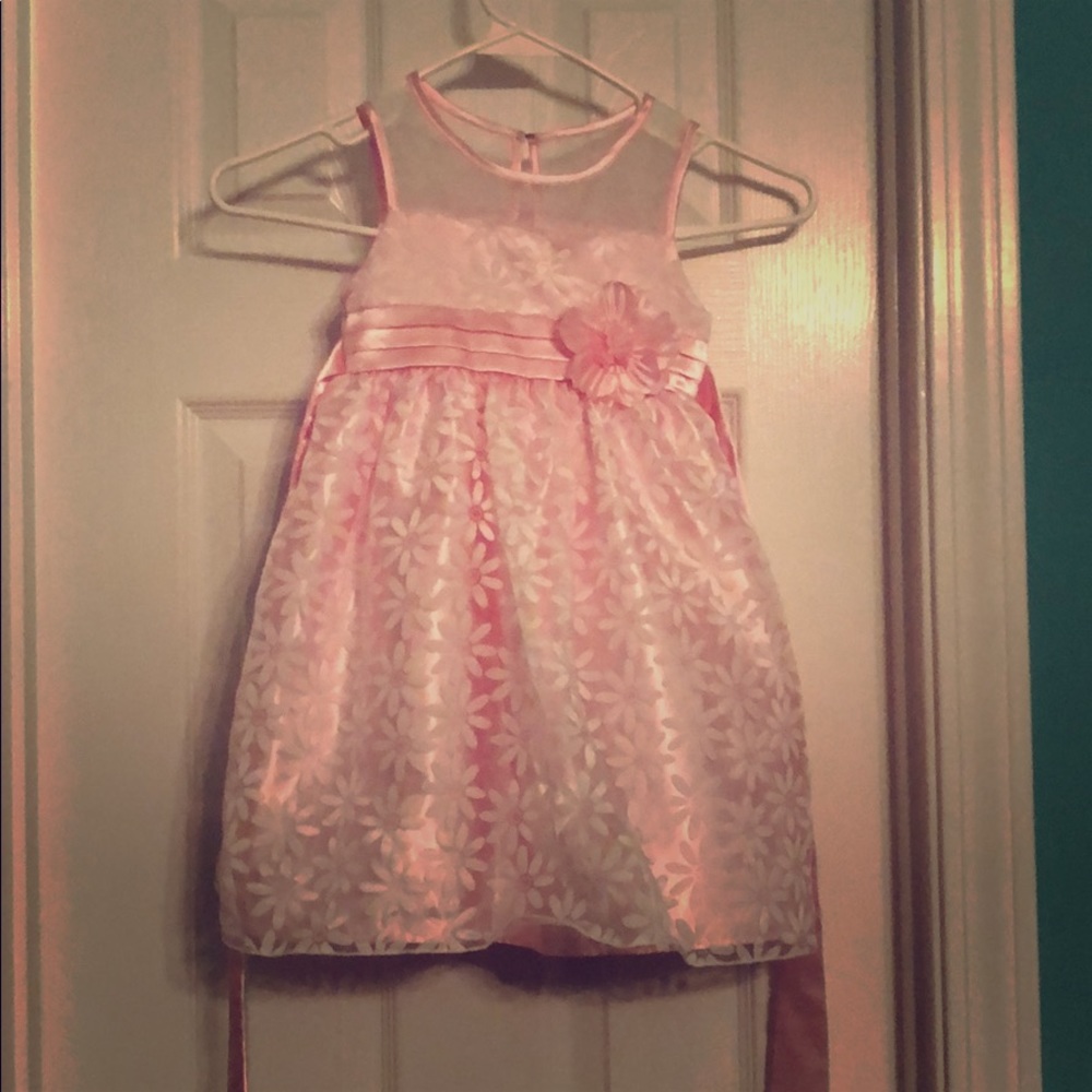 Pink dress with white flowers